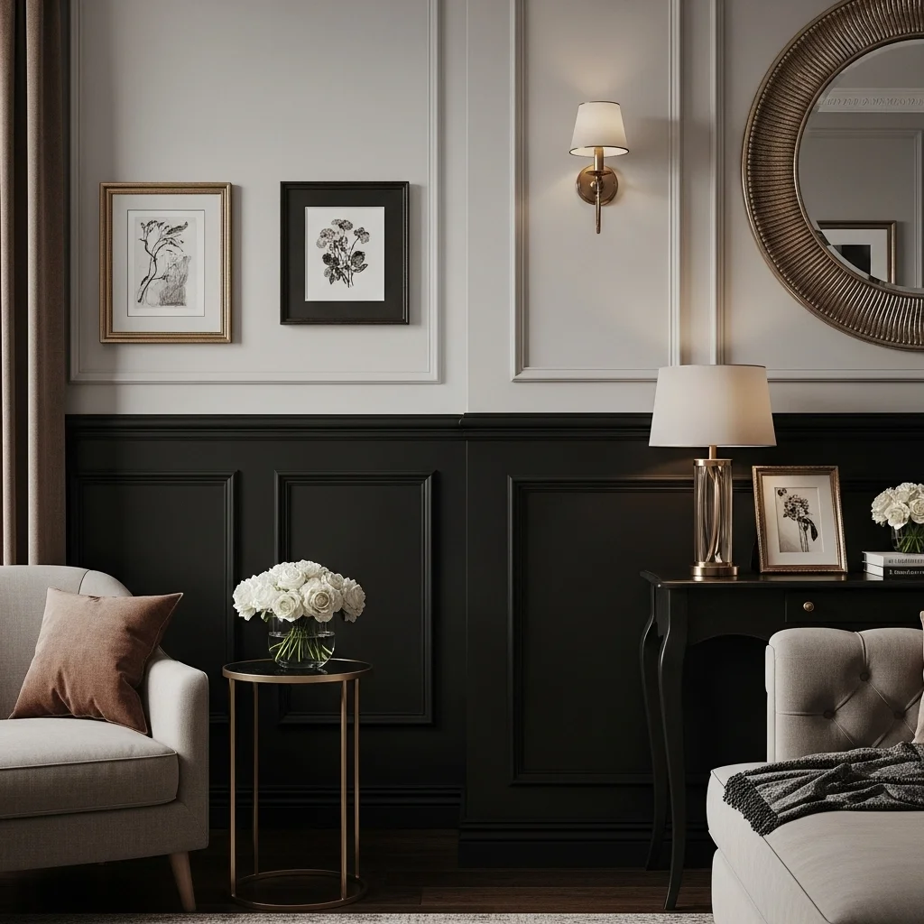  Add Black Wainscoting for Classic, Moody Elegance