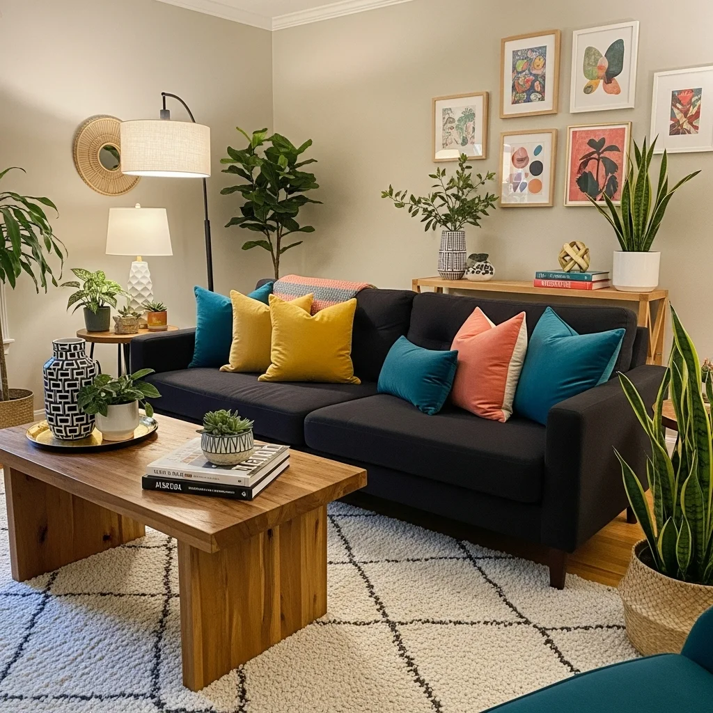  Add Colorful Throw Pillows