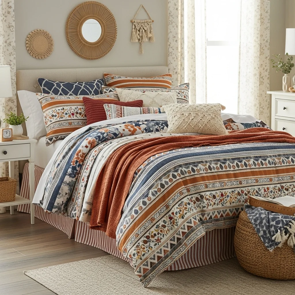 Add Cozy Bedding With Mixed Patterns