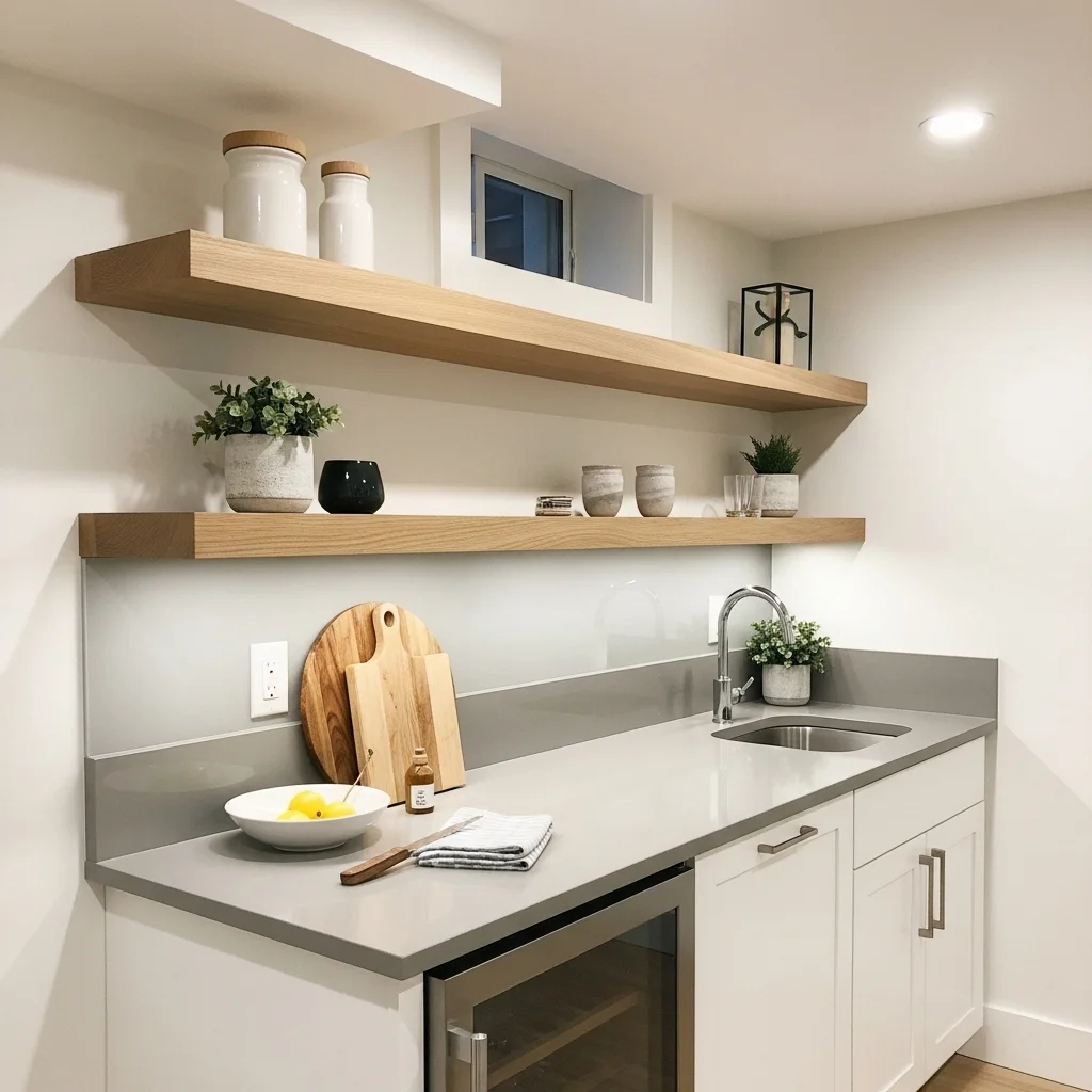 Add Floating Shelves for Light, Open Storage