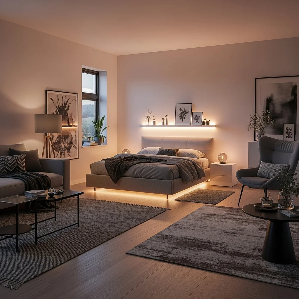 Add LED Strip Lights Behind Furniture