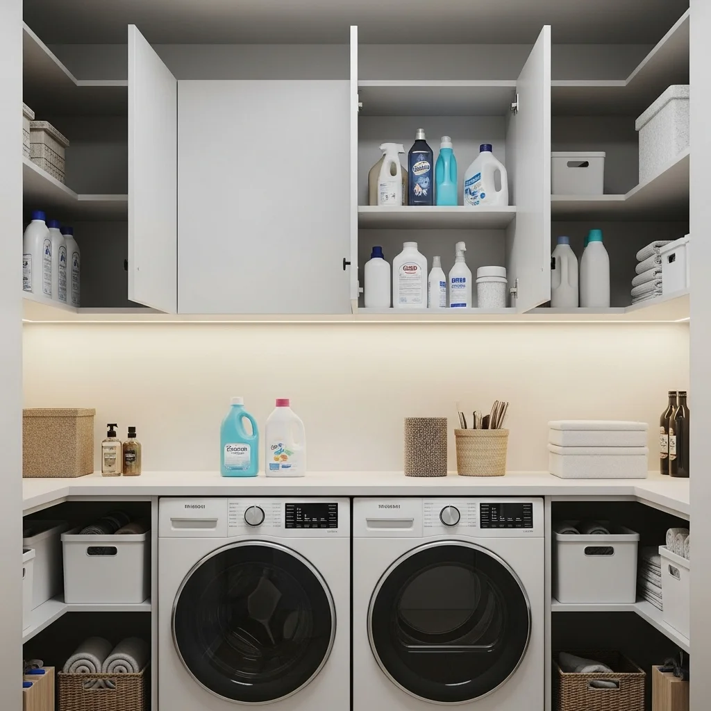 Add Overhead Cabinets for Hidden Storage