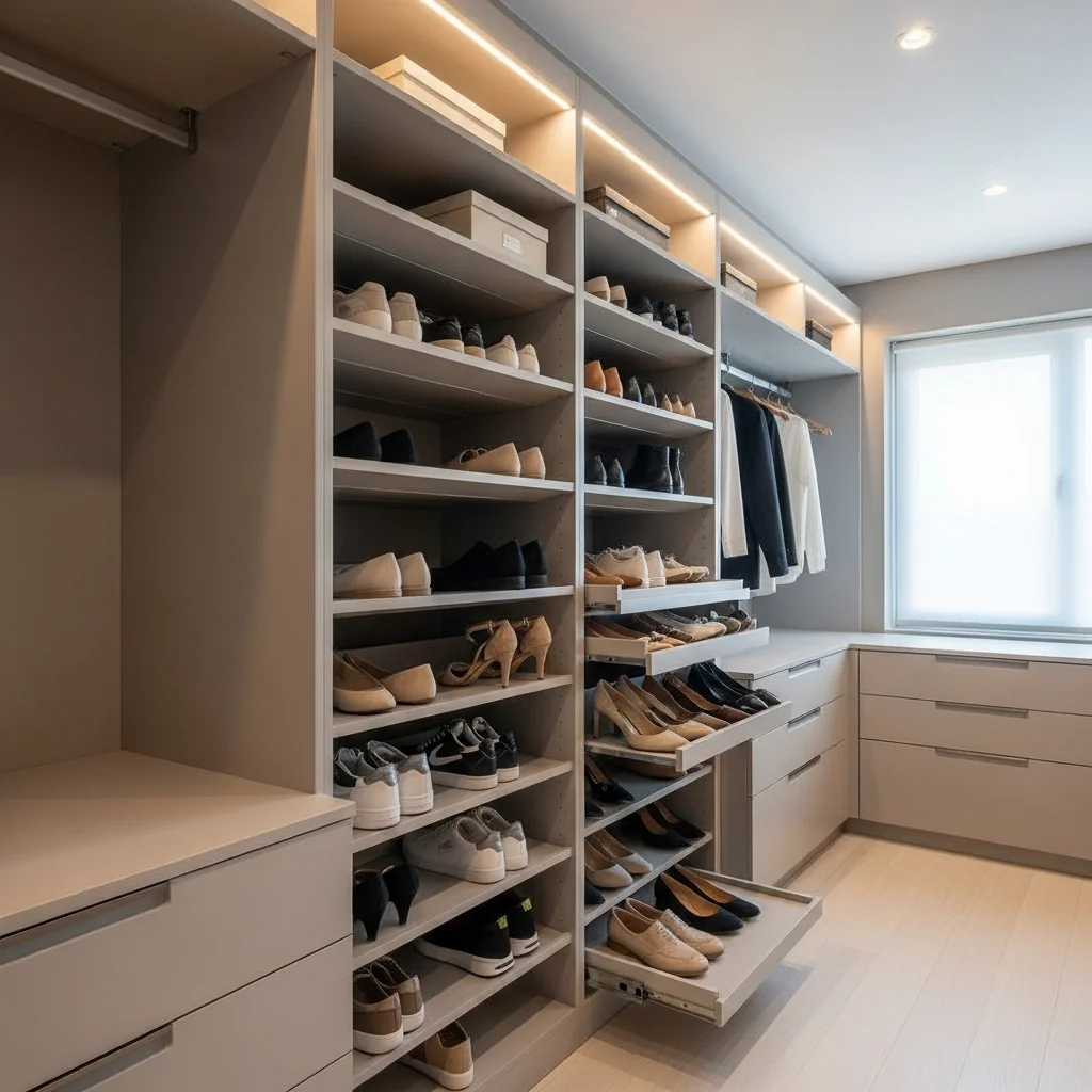 Add Pull-Out Shoe Shelves
