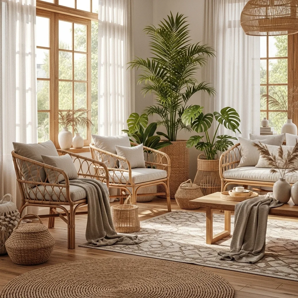 Add Rattan Chairs, Benches, or Accent Pieces