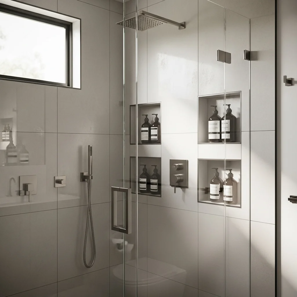  Add Recessed Shower Niches for Storage