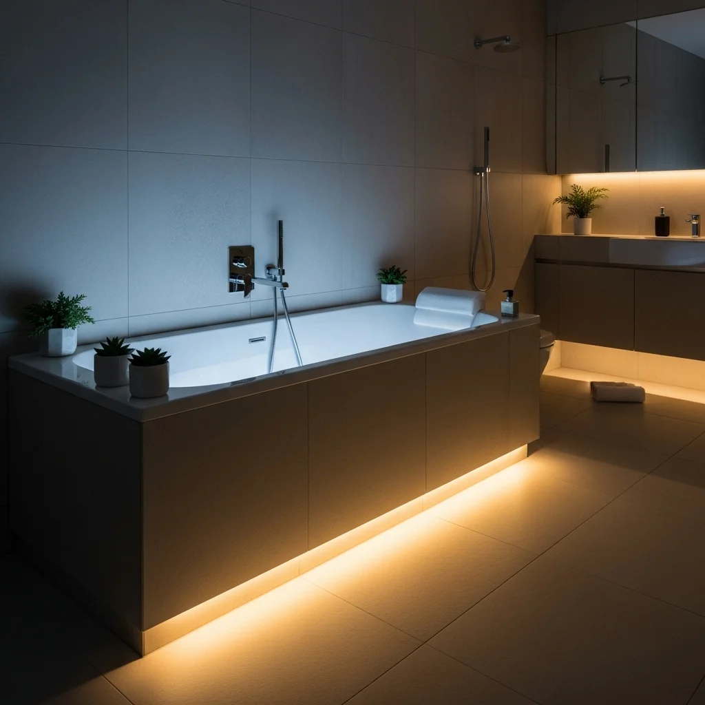  Add Soft LED Glow Beneath a Freestanding Tub
