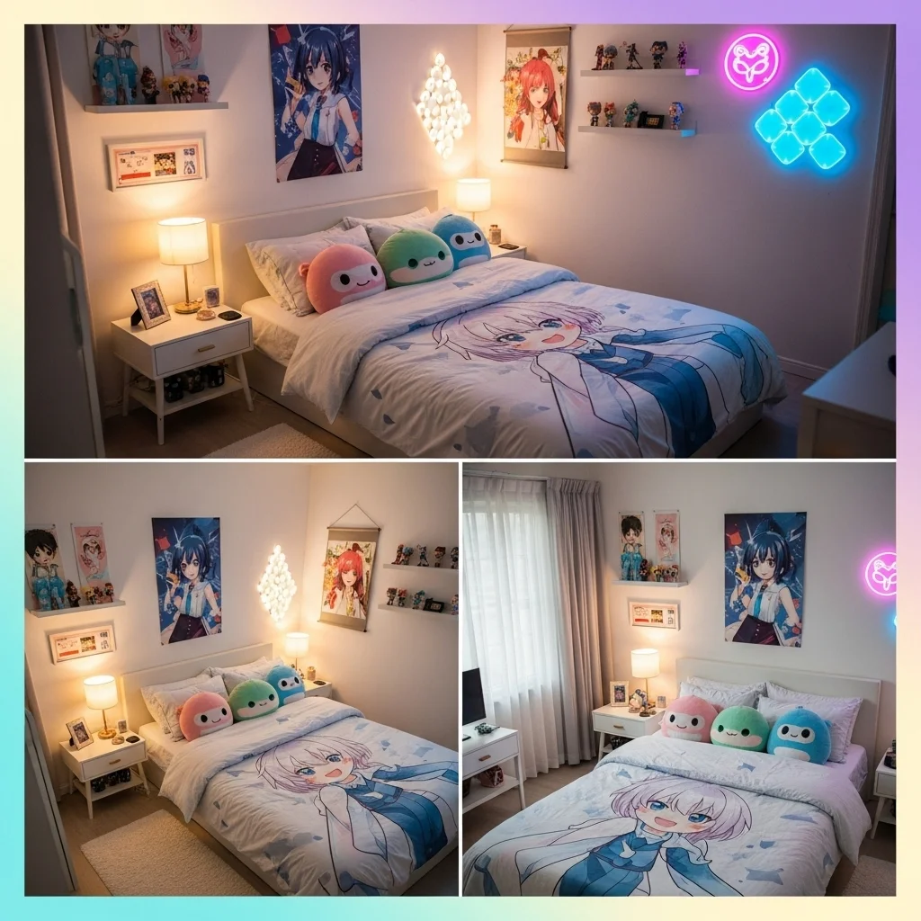 Add Soft Plush Characters on the Bed