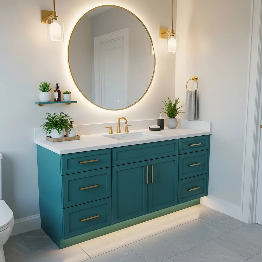  Add Teal Vanity Cabinets for a Bold Focal Point