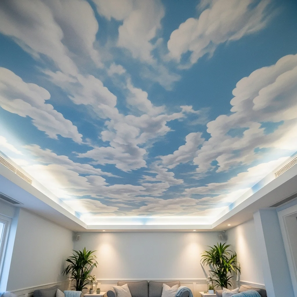 Add a Cloud Mural Ceiling for Dreamy Softness