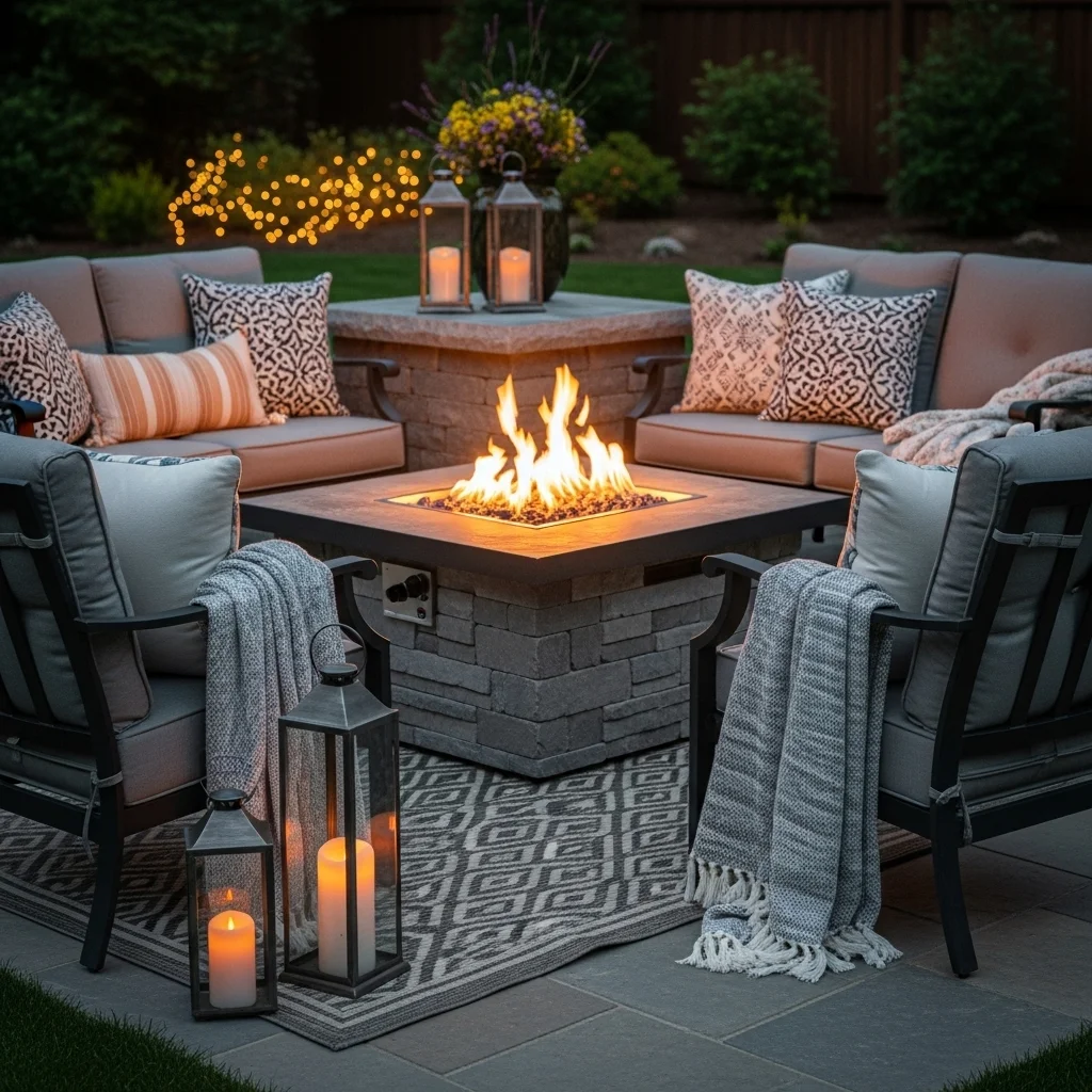 Add a Firepit for Warmth and Ambiance