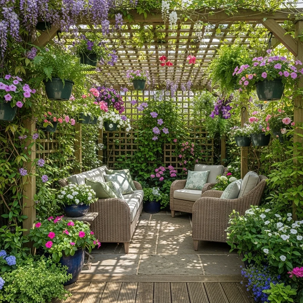 Add a Greenery-Covered Trellis Enclosure