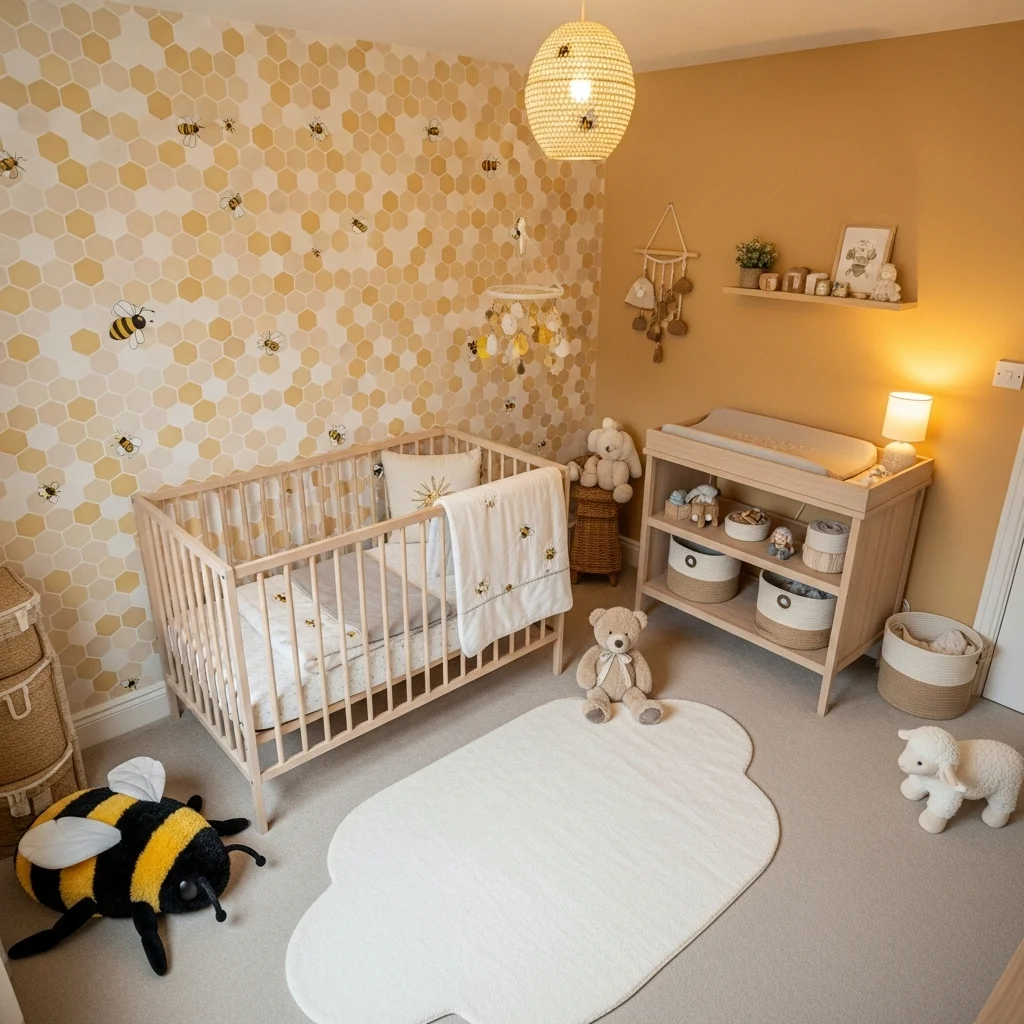 Add a Honeycomb Accent Wall or Wallpaper