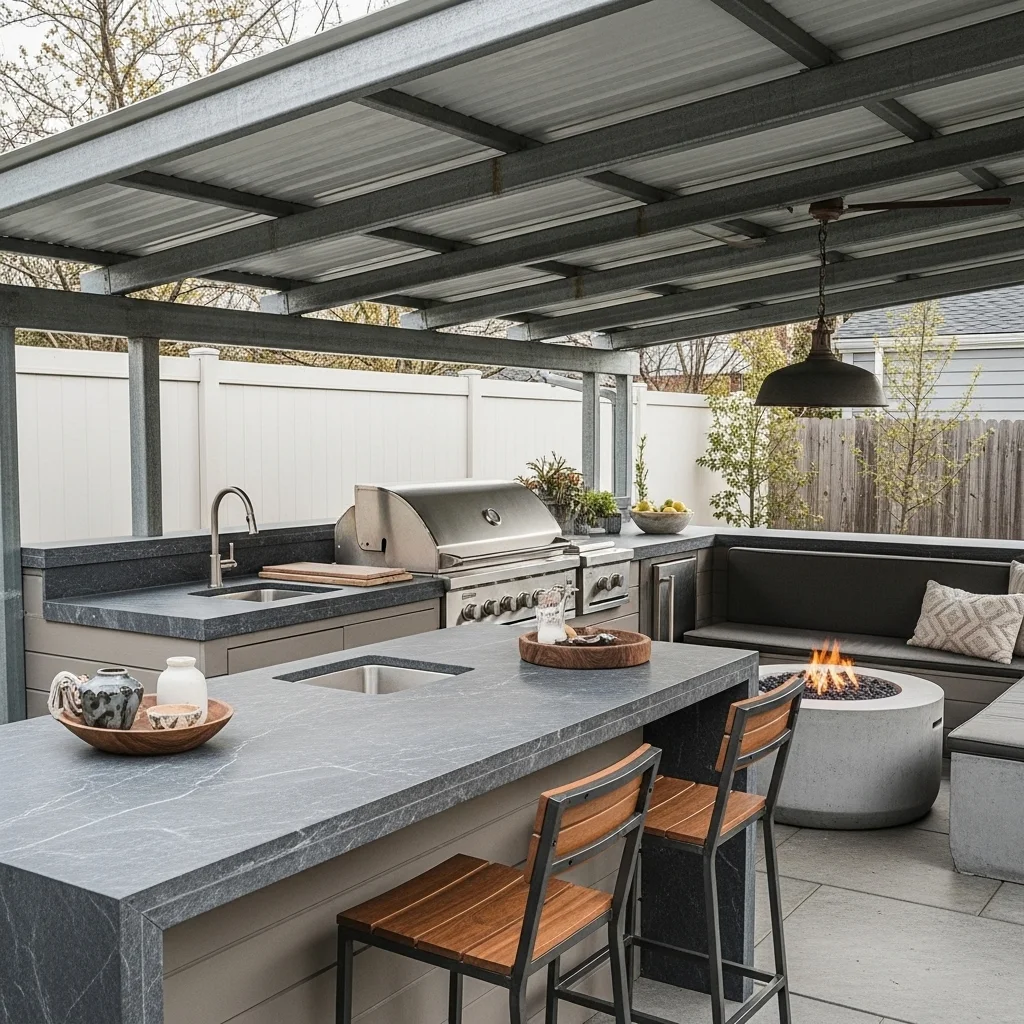 Add a Metal Awning for Industrial Style