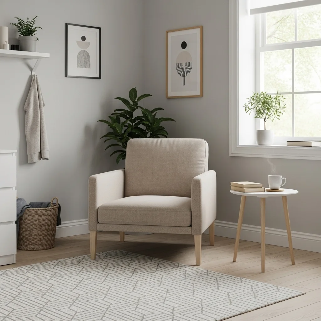 Add a Neutral Accent Chair or Floor Cushion