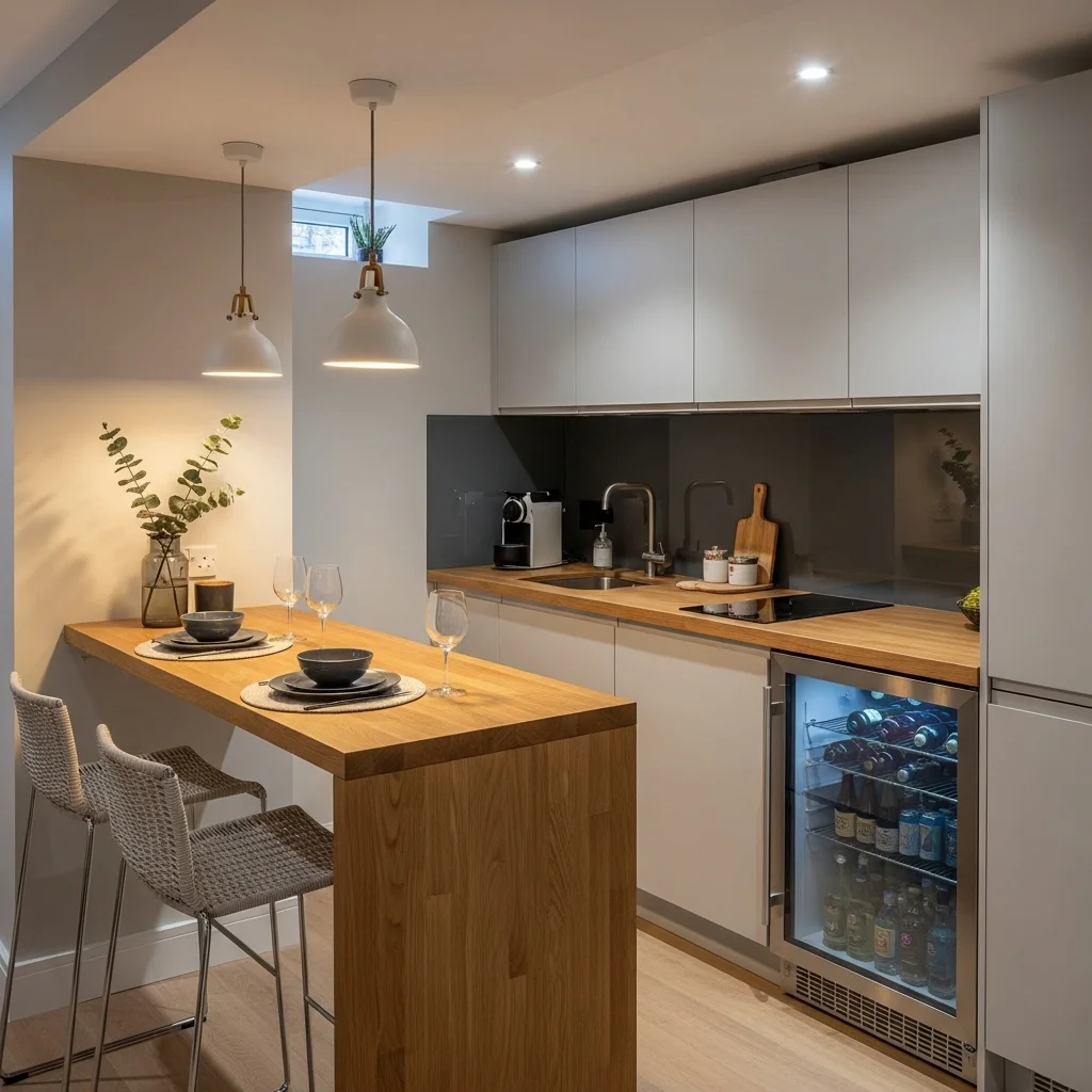  Add a Slim Peninsula or Breakfast Bar