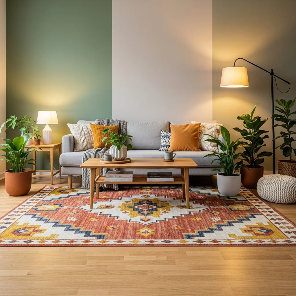 Add a Statement Rug for Warmth