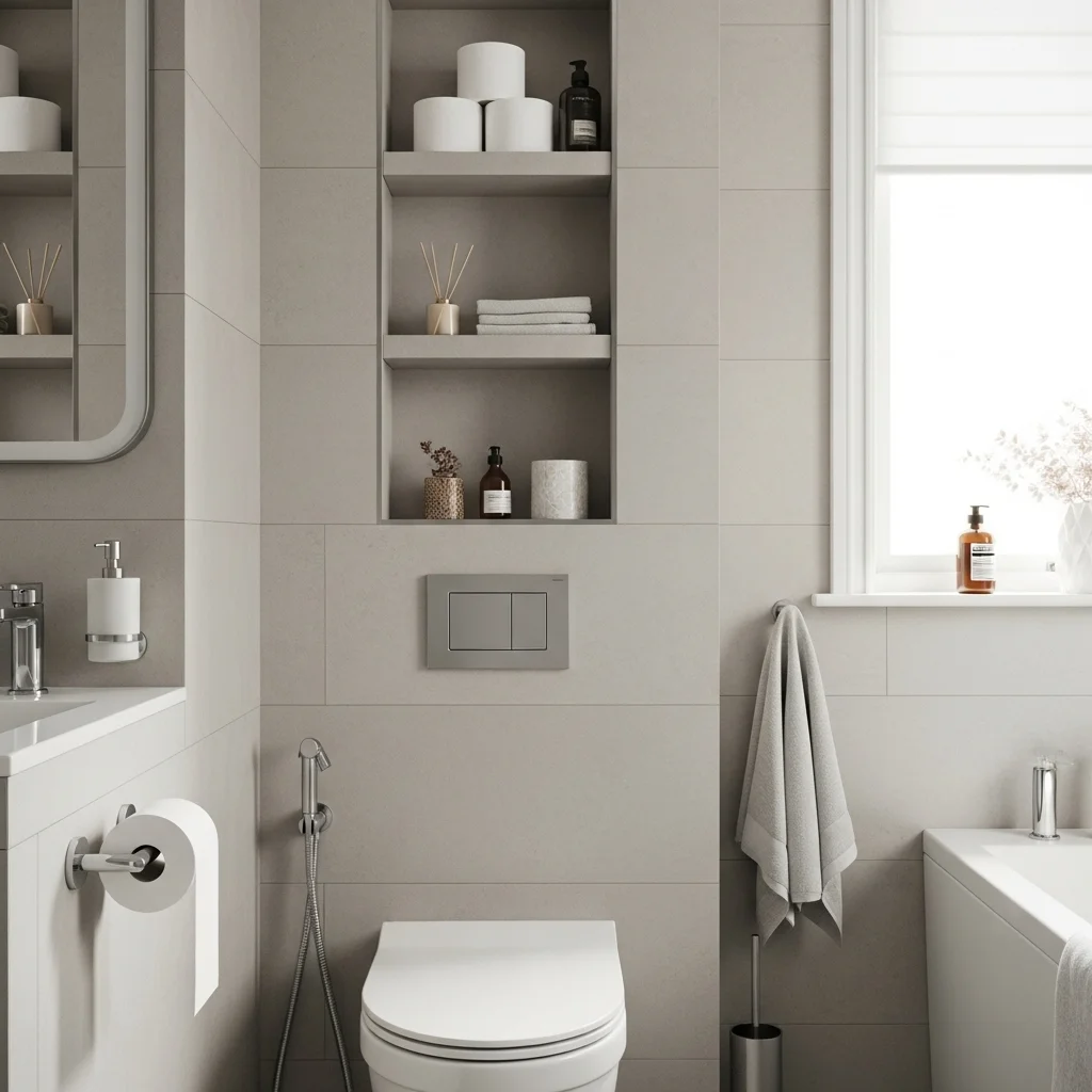 Add a Vertical Alcove Beside the Toilet