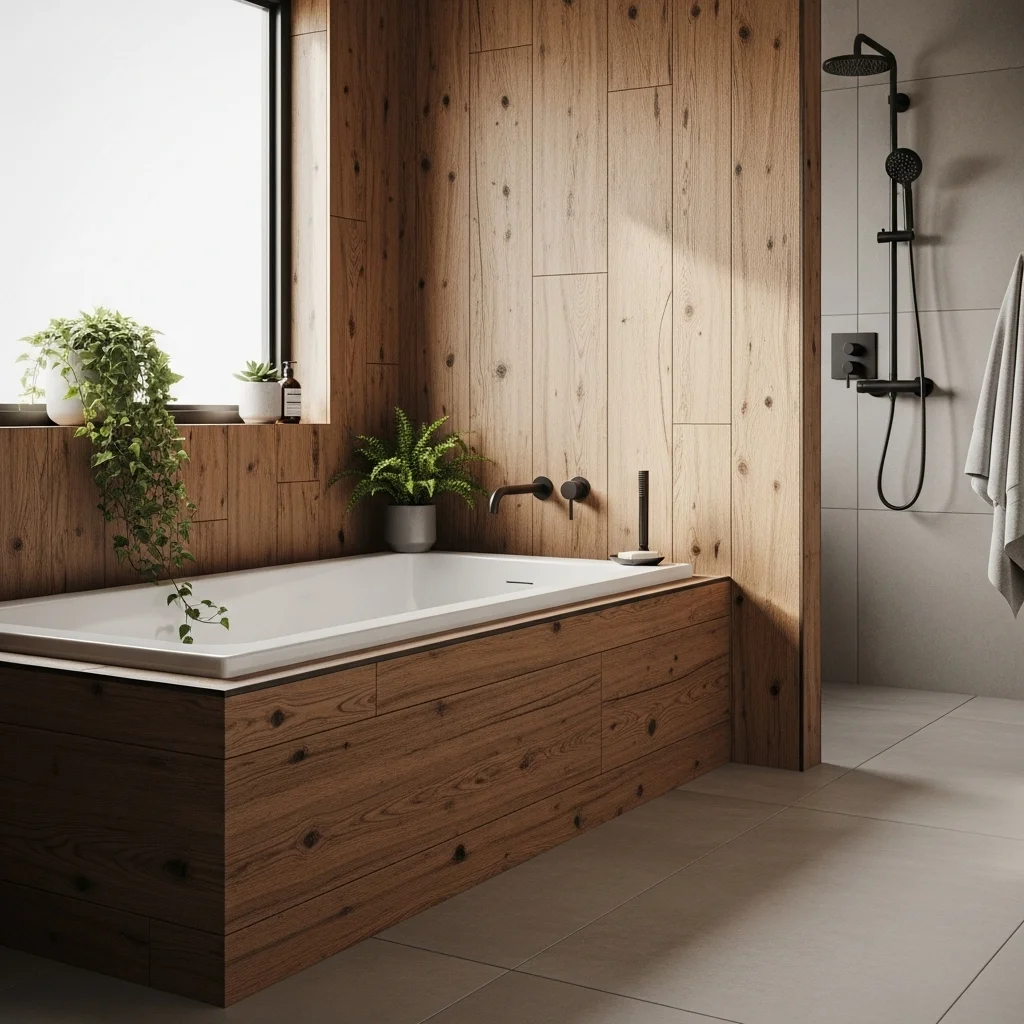  Add a Wood-Look Surround for Warm, Organic Texture