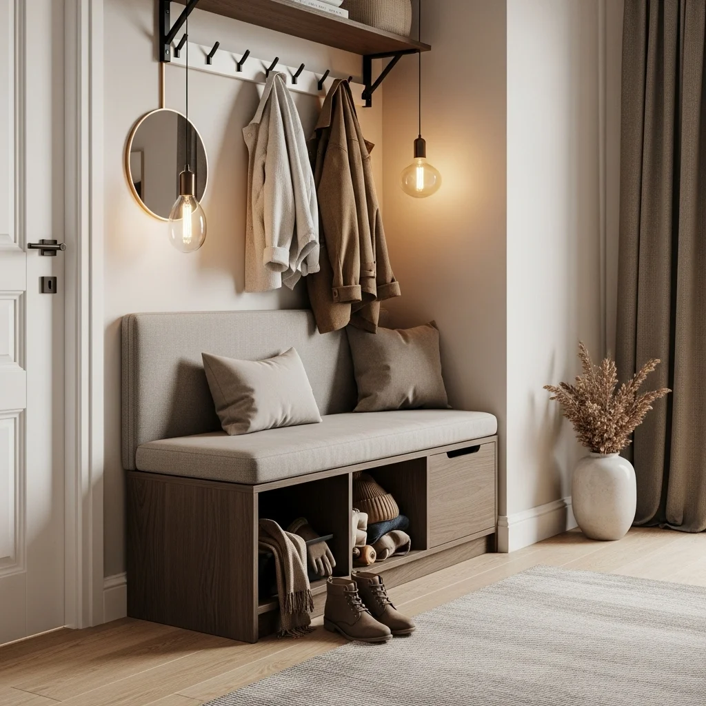 Add an Entryway Bench With Built-In Storage