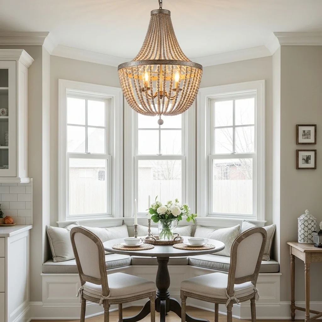 Beaded Chandelier Breakfast Nook