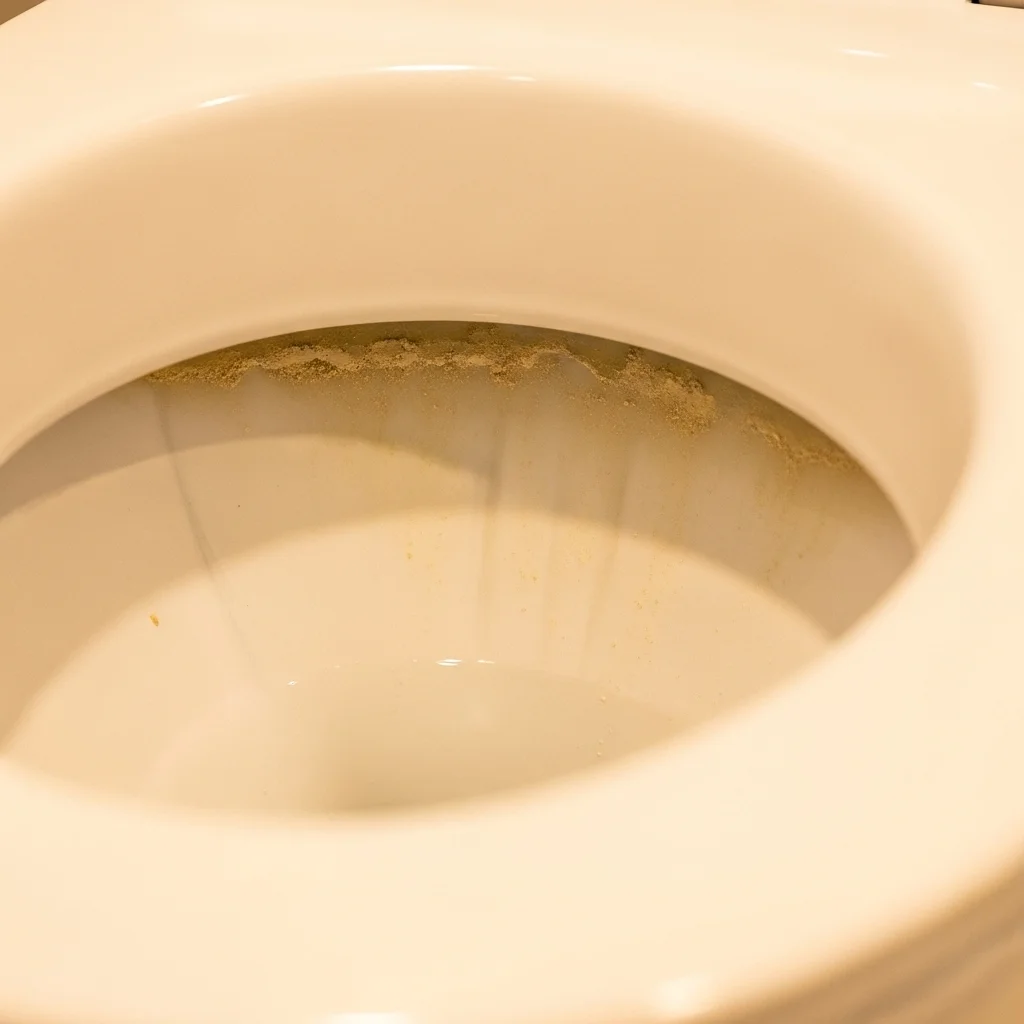 Biofilm Buildup in the Toilet Bowl