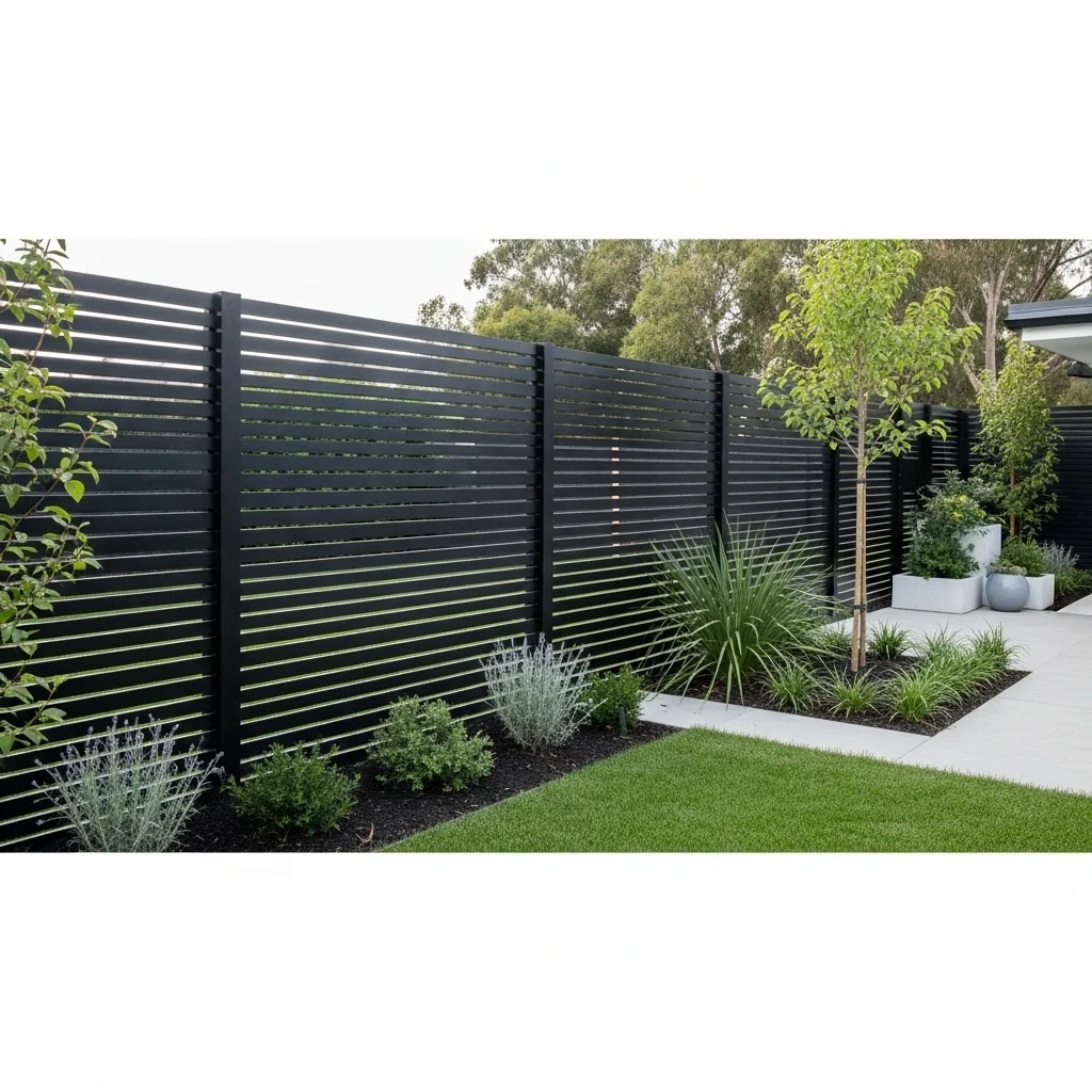 Black Horizontal Slats With Spacing for Airy Style