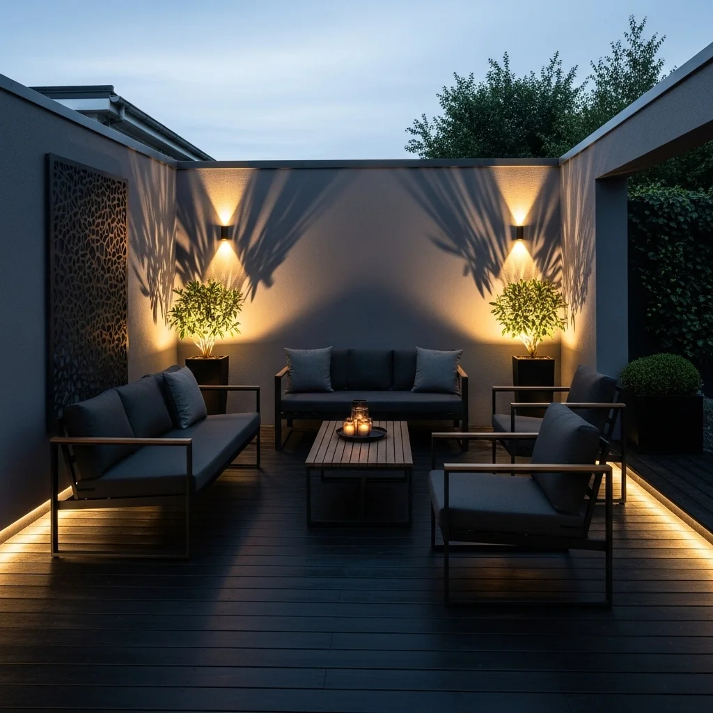 Black Painted Patio for Bold Modern Drama