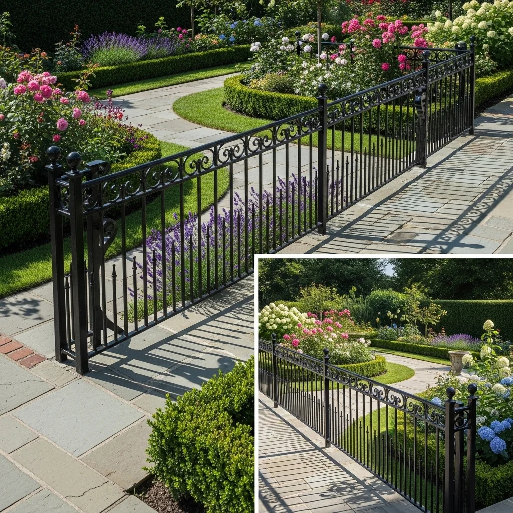  Black Wrought Iron Fence for Classic Charm