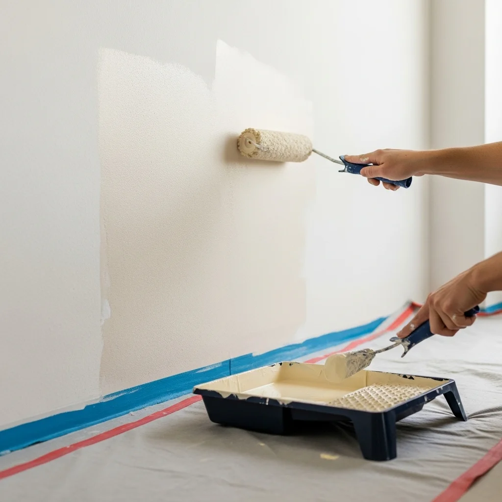 Blend the Repaired Area With a Larger Roller