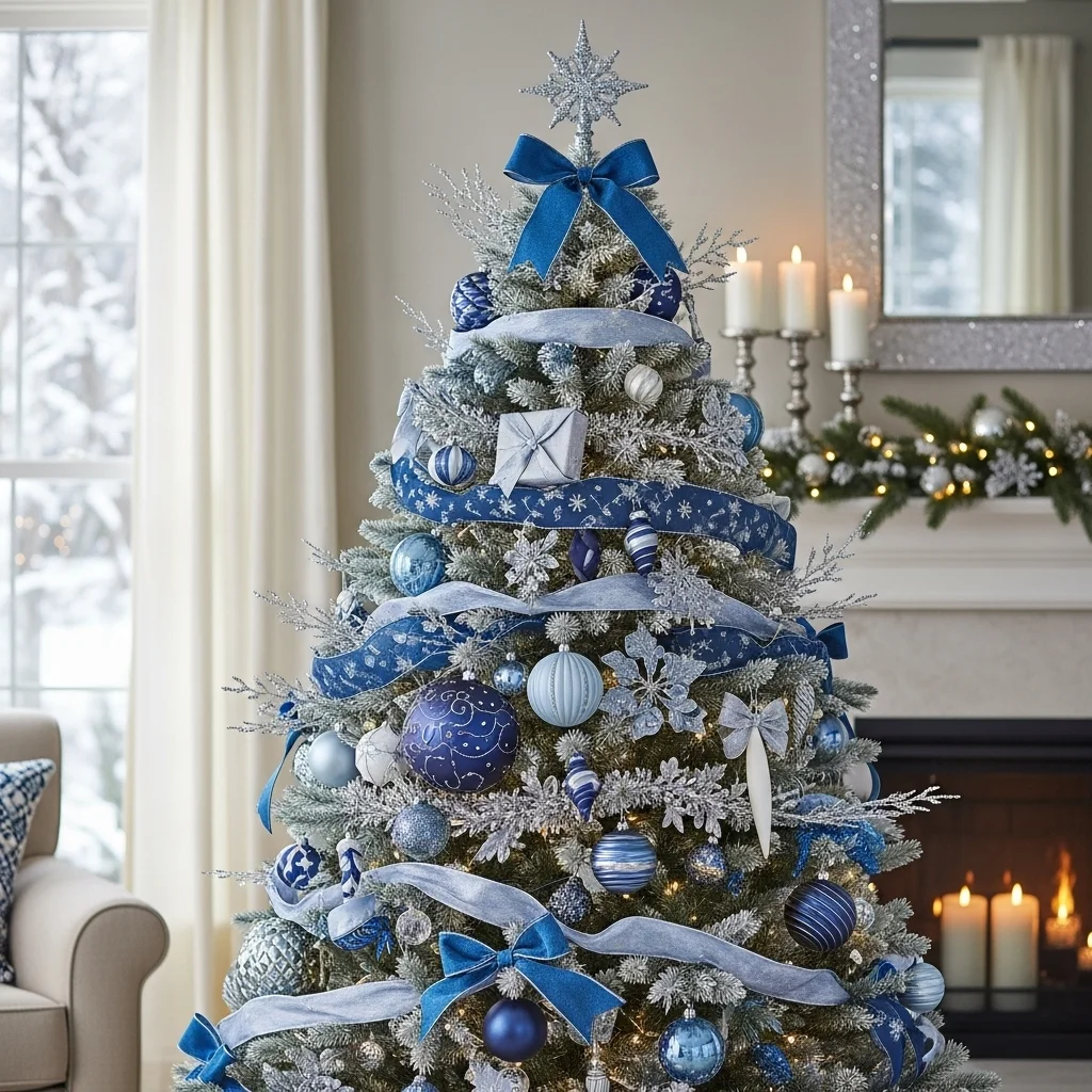  Blue Ornament Christmas Tree
