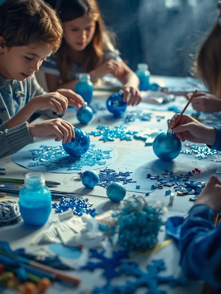 Blue-Themed DIY Ornaments for Kids