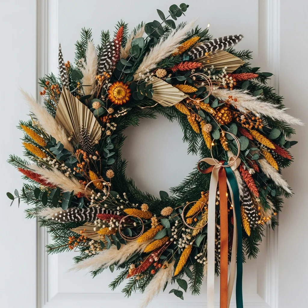 Boho-Inspired Christmas Wreaths