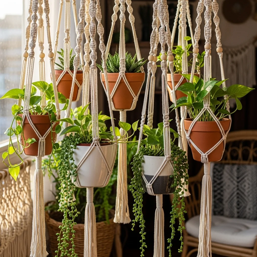 Boho Macramé Hanging Garden