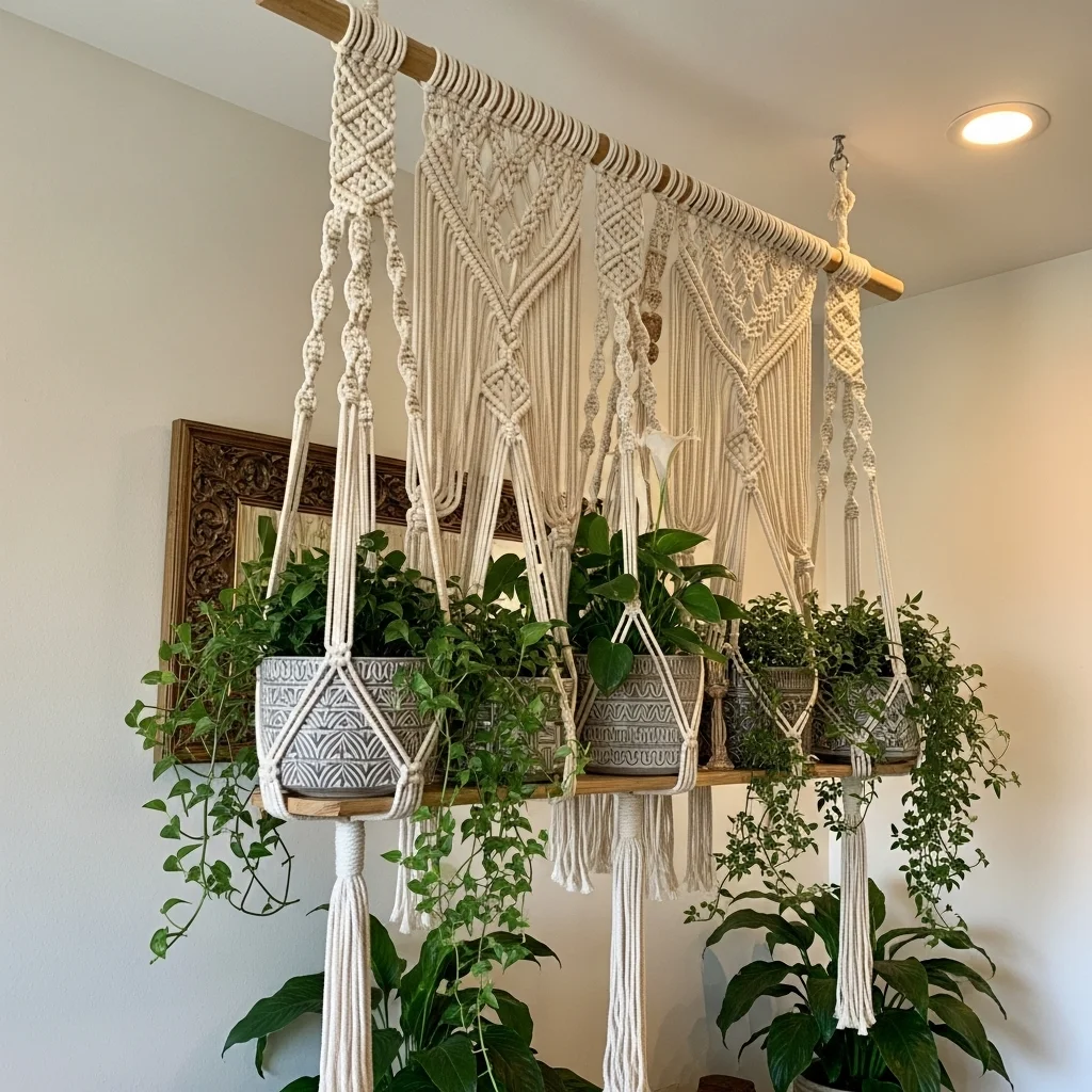 Boho Macramé Hanging Rack
