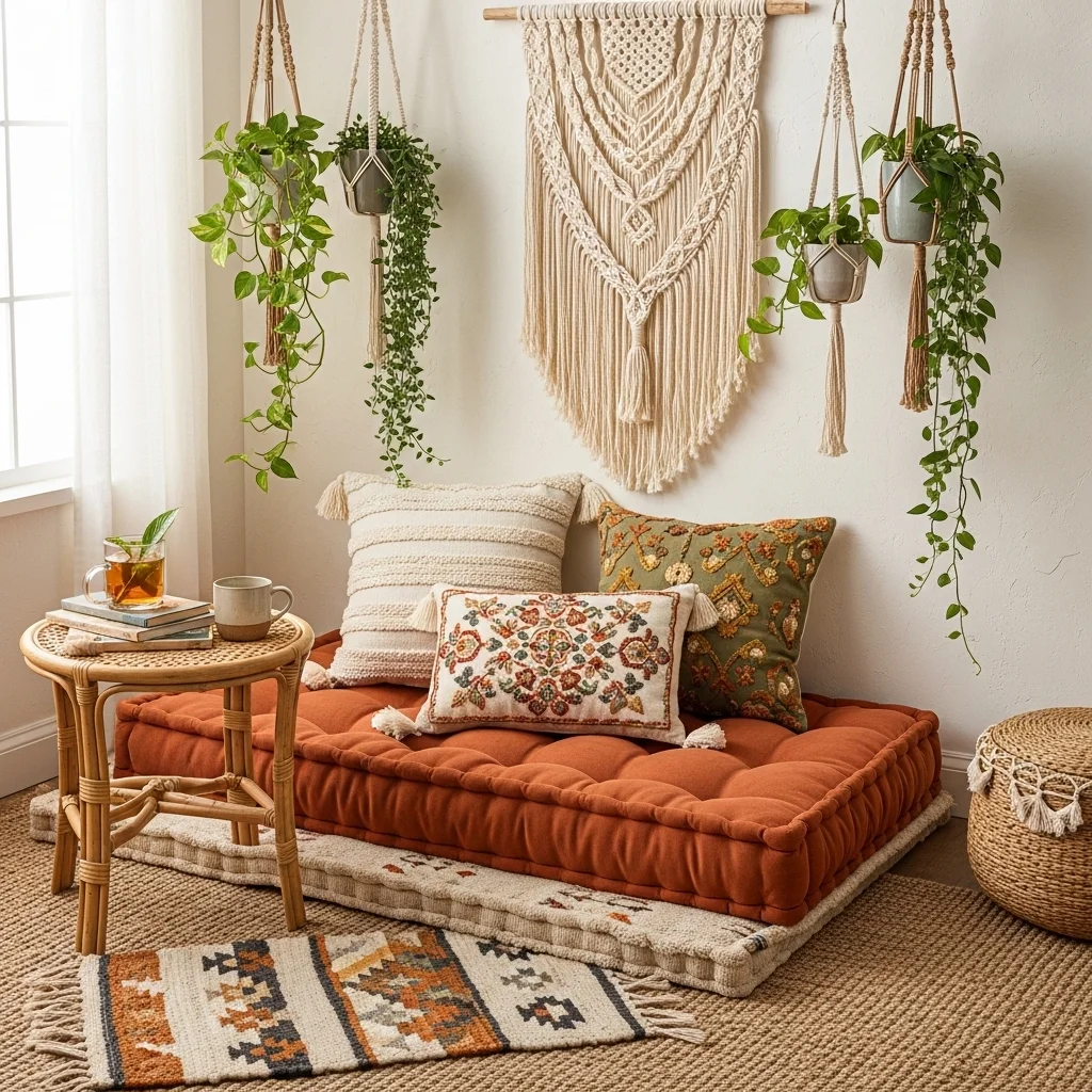 Boho Textured Nook with Woven Accents
