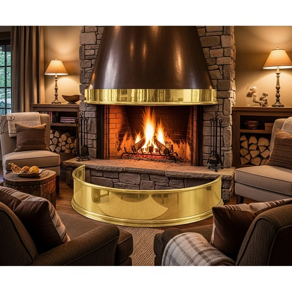 . Brass Fender Hearth Circle
