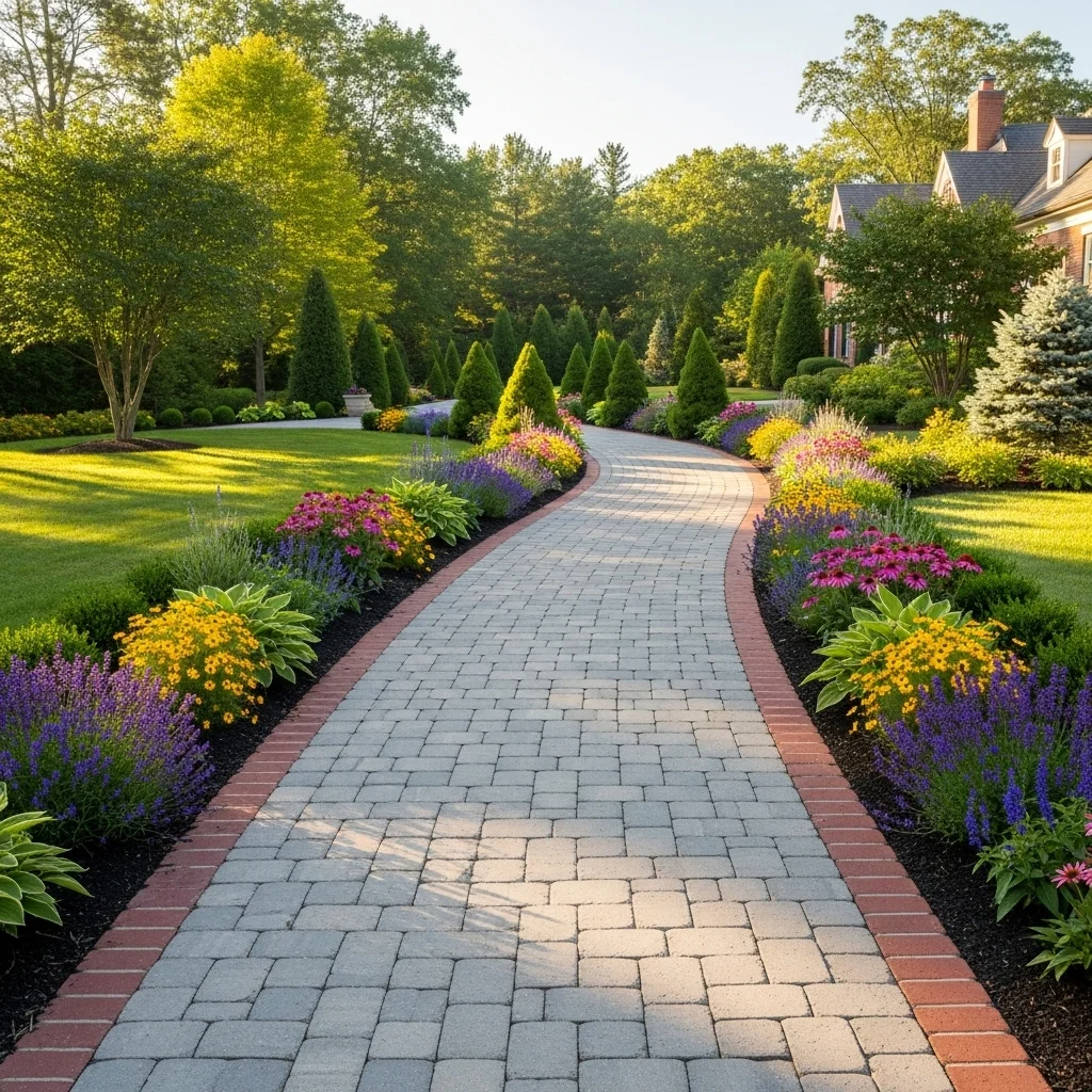 Brick Border Edging with Perennial Pocket Gardens