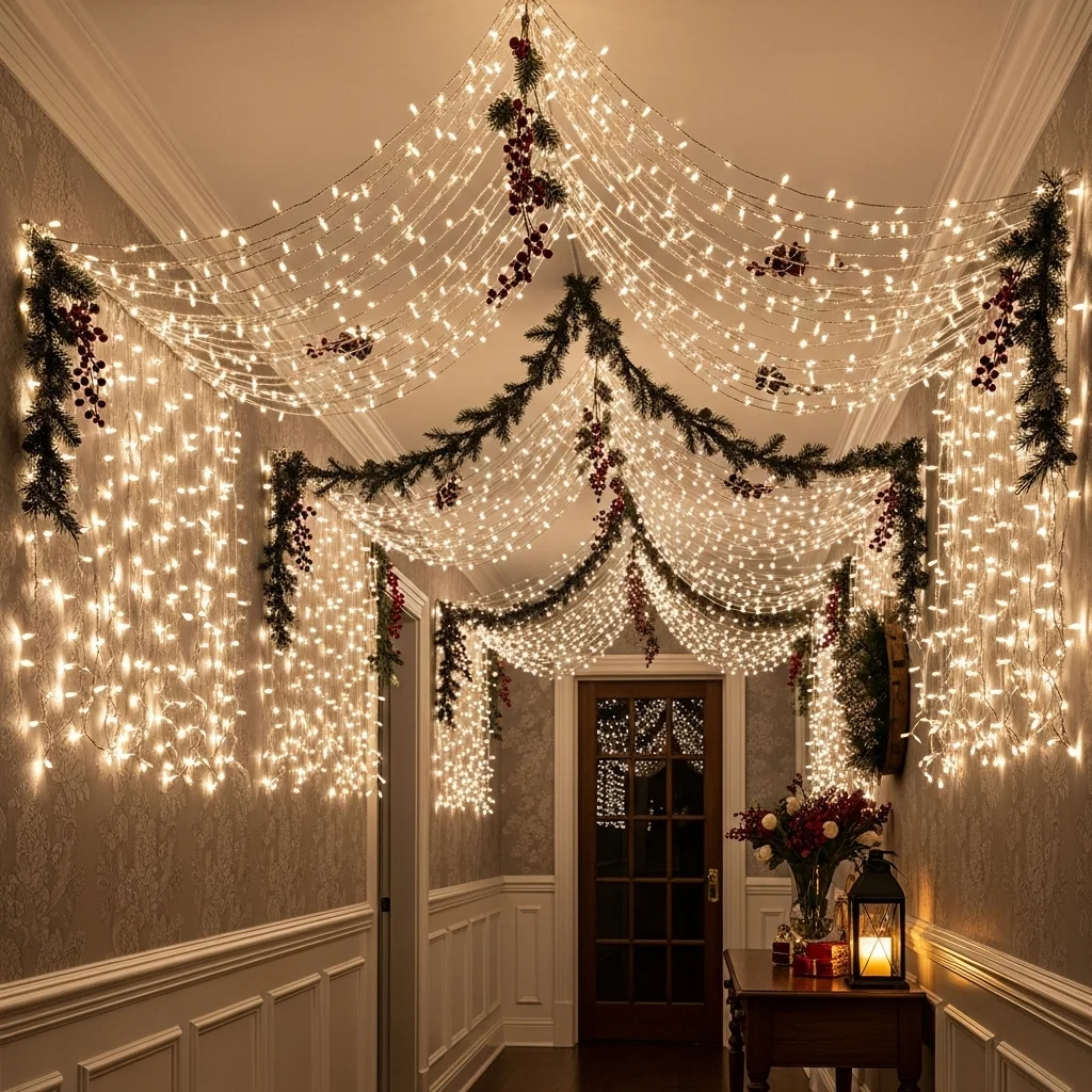 Ceiling String Light Canopy