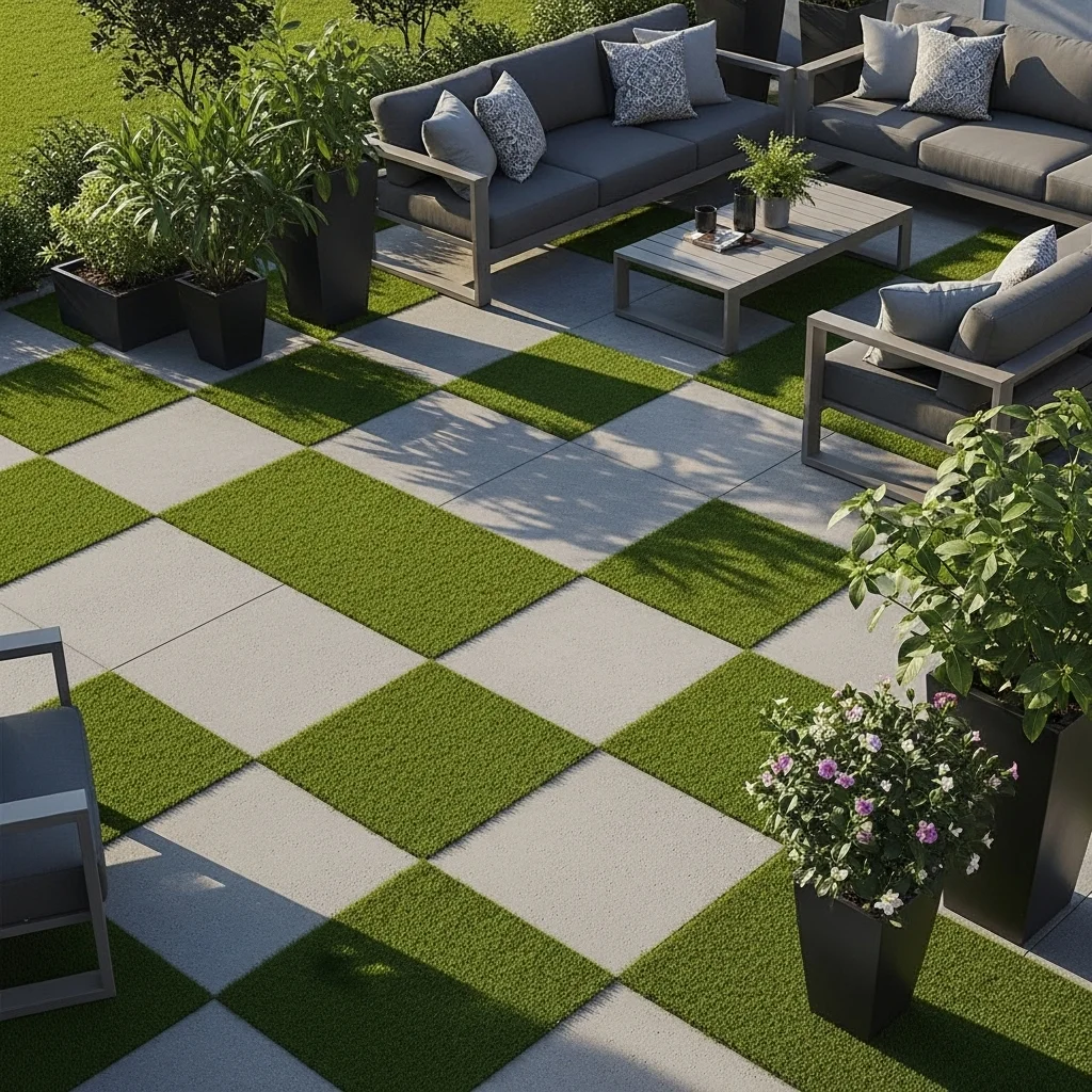 Checkerboard Pattern with Square Pavers