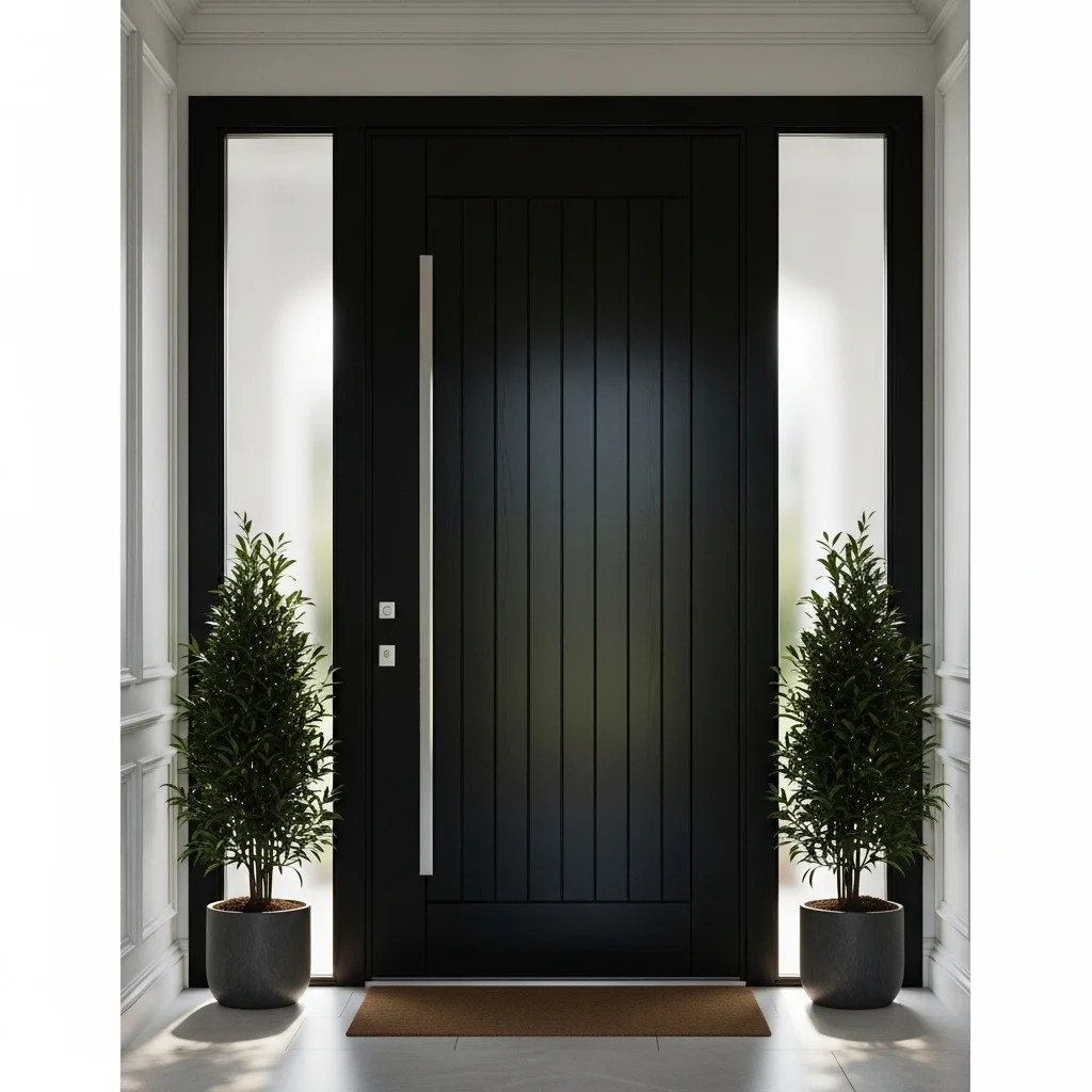 Choose a Black Door With Vertical Panels