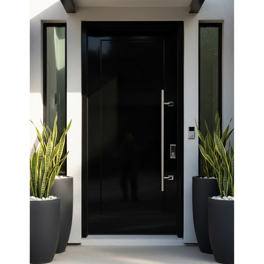  Choose a High-Gloss Black Door for Modern Sophistication