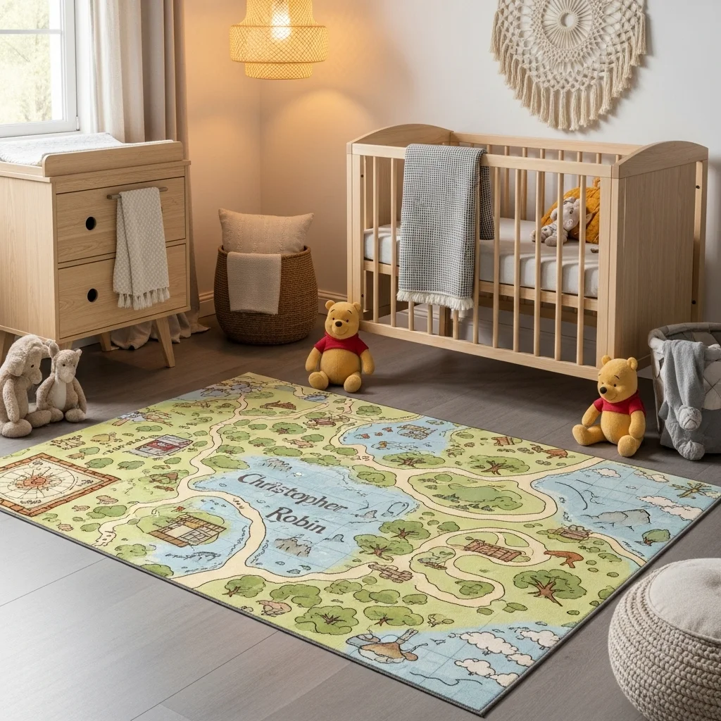 Christopher Robin Map Rug