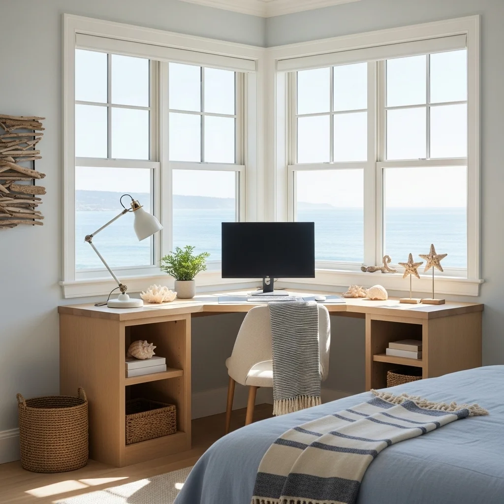 Coastal Corner Window Desk
