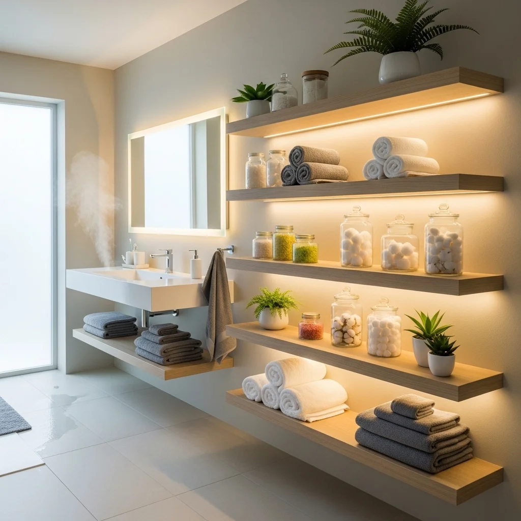  Combine Shelves with Lighting