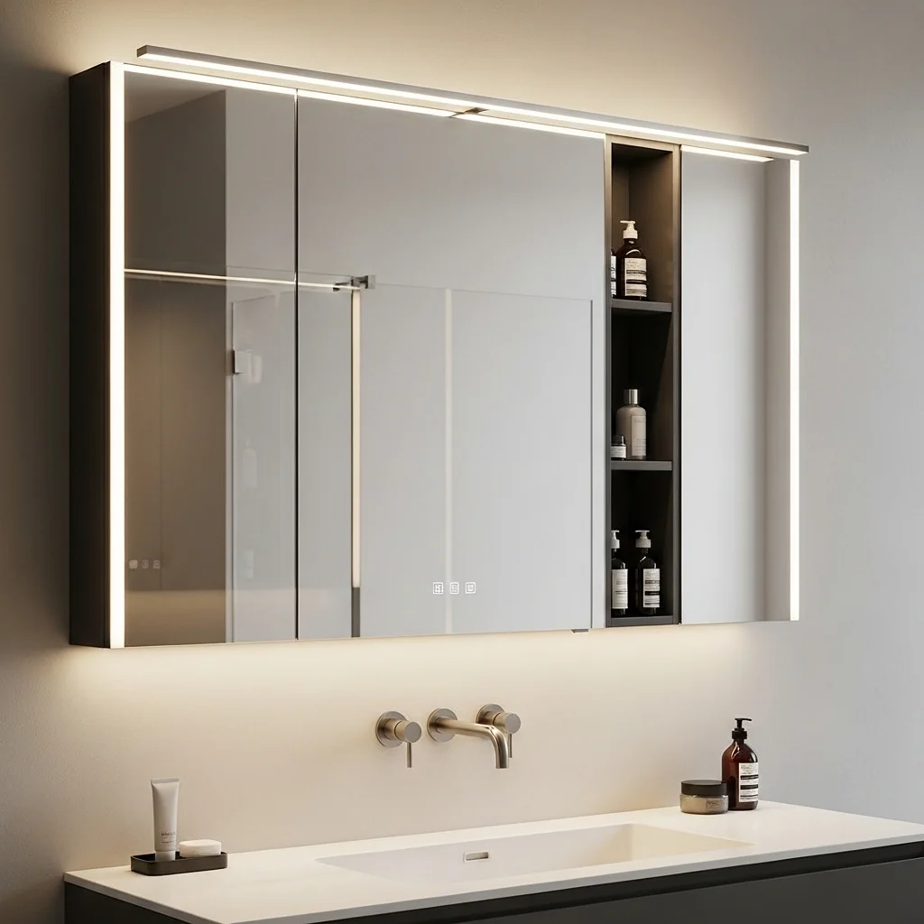 Combine Vanity with Mirror Cabinets