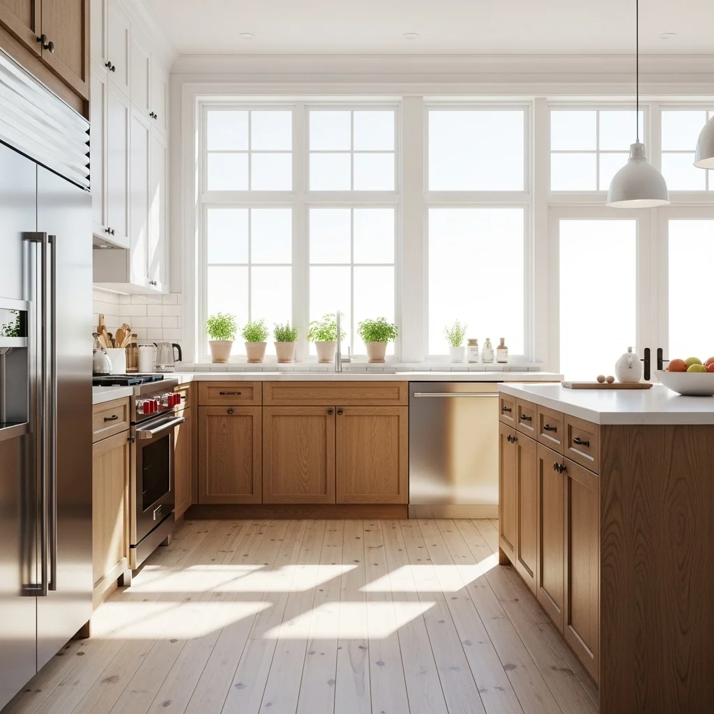 Combine Wood and White Elements