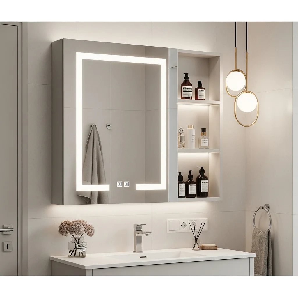 Contemporary Vanity with Mirror Cabinet