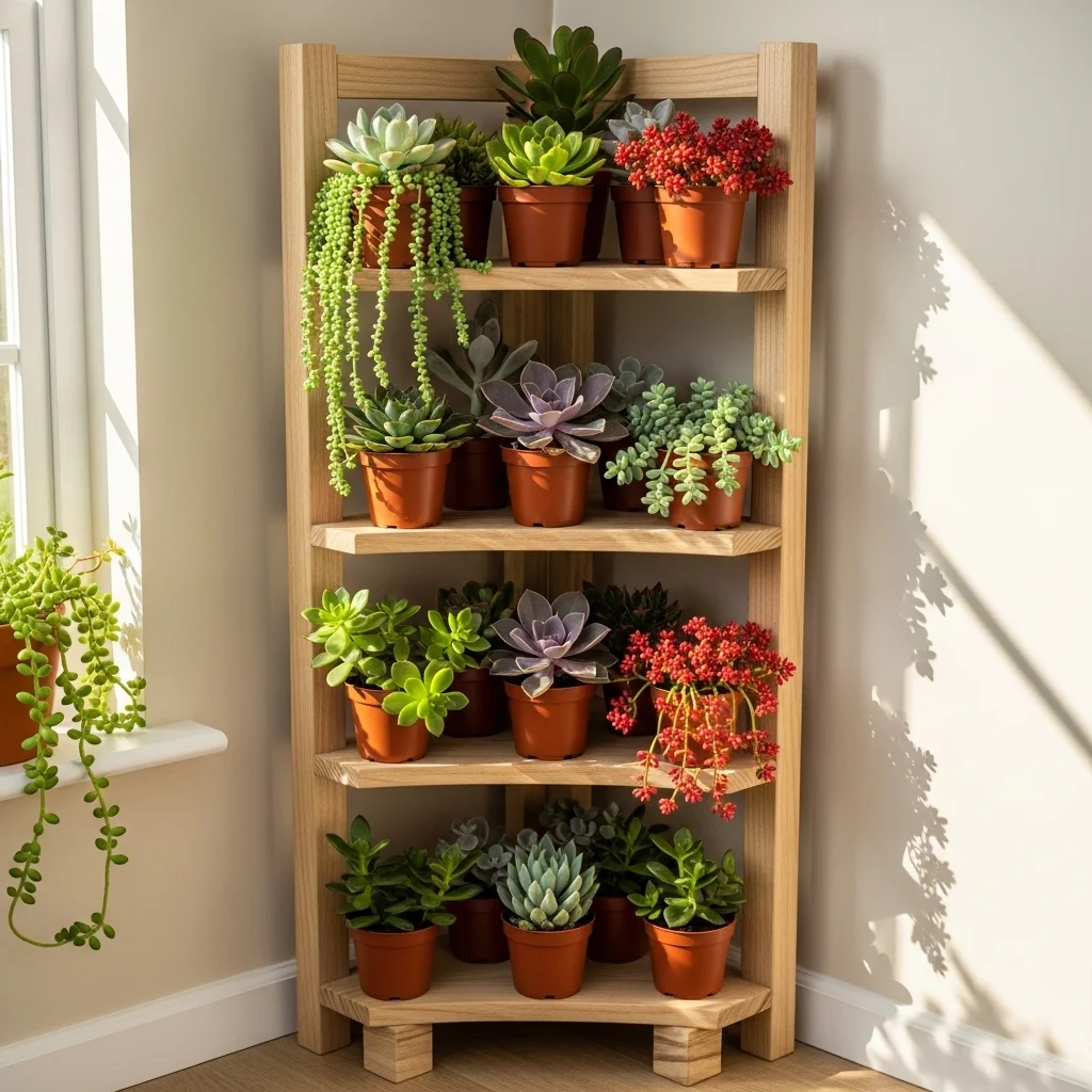  Corner Shelf Succulent Tower