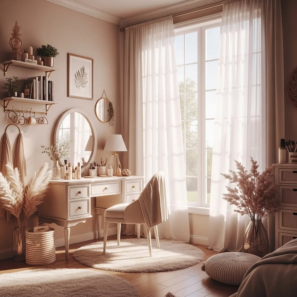 Cozy Vanity Nook by the Window