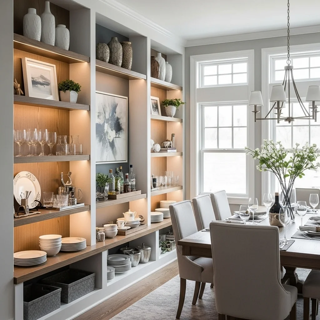  Create Built-In Shelving in a Dining Room